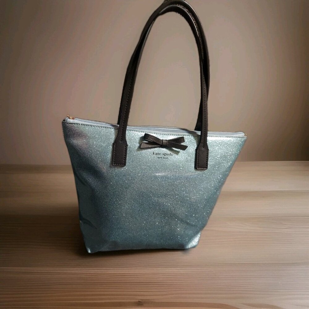 Kate Spade New York Purse Ice Blue Sparkle Glitter-Hand Bag Or Shoulder Bag‎